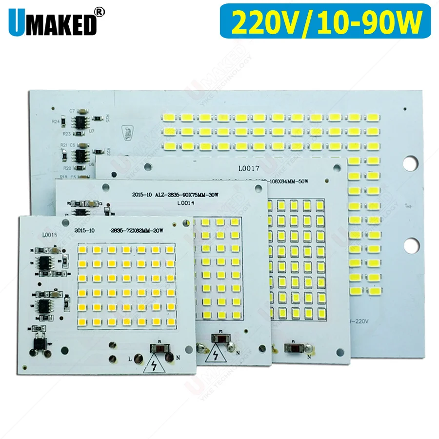 

Real watt 10W 20W 30W 50W AC 220V PCB smd integrated IC driver, PCB No need driver,driverless PCB board direct to ac 220v