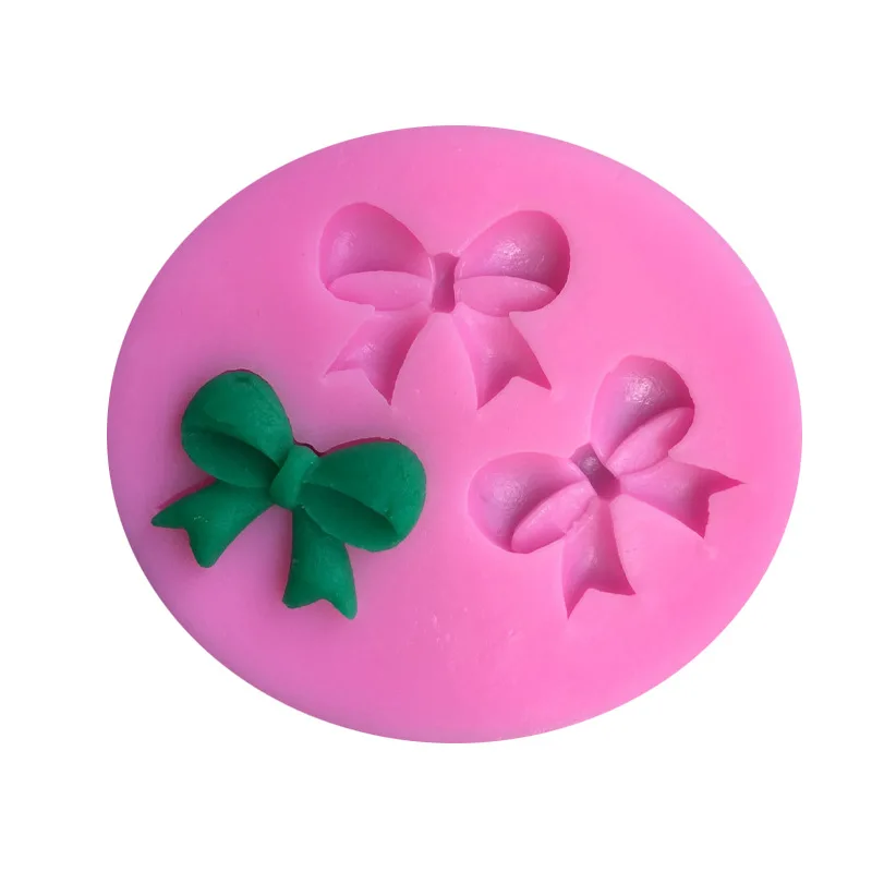 3PSC Bow Fondant DIY Cake Mold, Liquid Silicone Mould, Chocolate Baking Decoration Tool 15-91