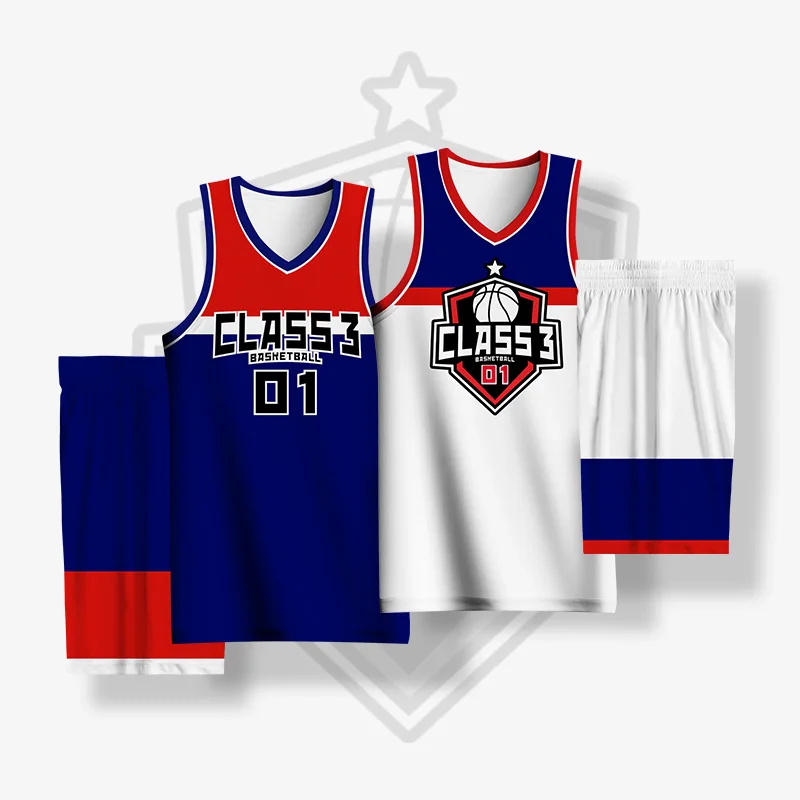 Kids Basketball Sets For Boys Girls Full Sublimation Customizable Team Name Class Printed Jerseys Shorts Primary School Uniforms