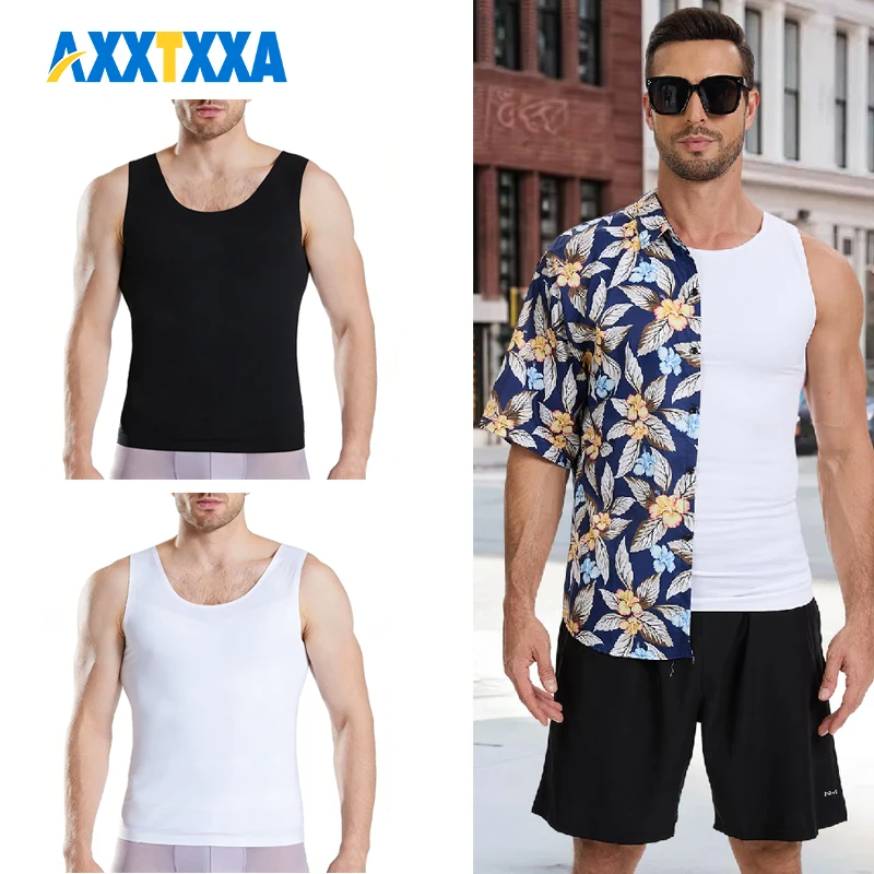 

1PCS Men Slimming Body Shaper Compression Vest, Seamless Ice Silk Abs Abdomen Tank Top, Breathable Undershirt for Daily & Gym