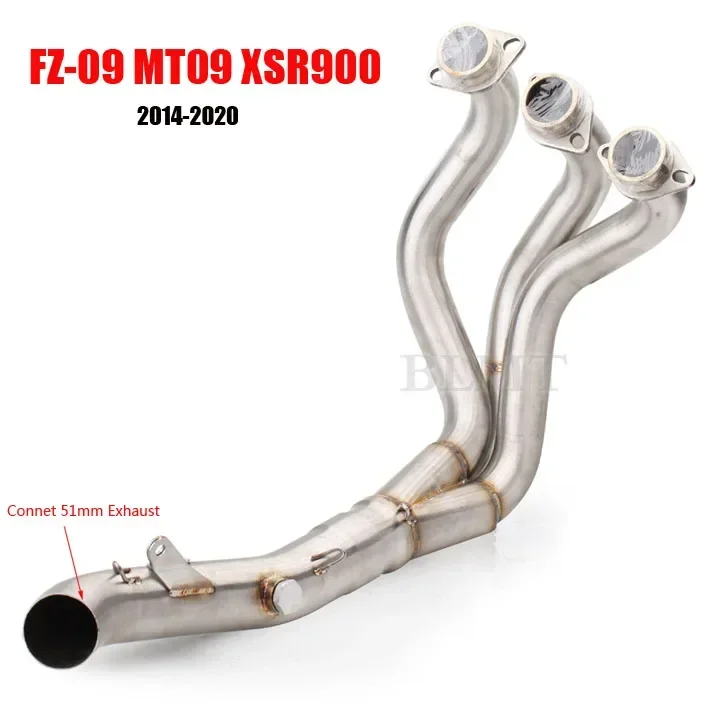 For Yamaha MT-09 FZ-09 MT09 MT 09 FZ09 XSR900 2014 to 2021 Motorcycle Slip On Exhaust Contact Middle Link Pipe