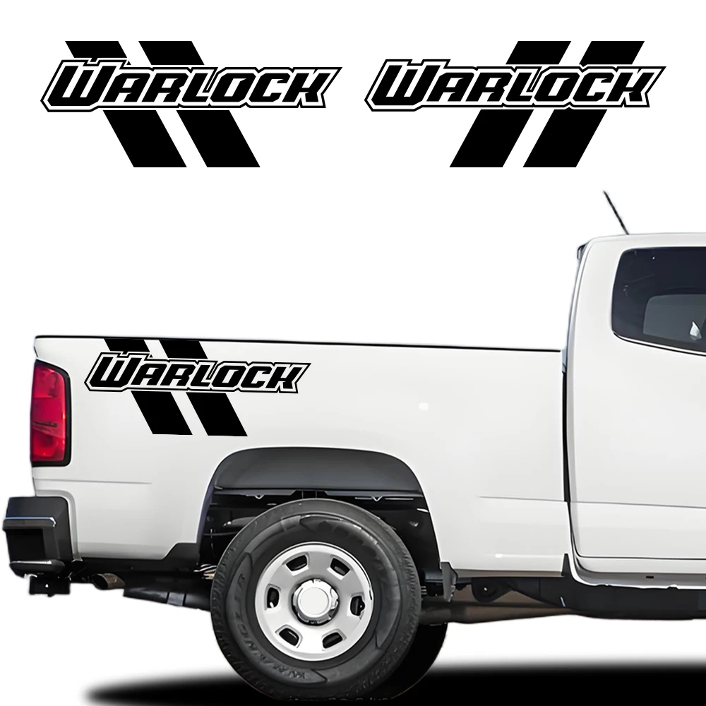 Pegatina lateral para caja de camioneta RAM 1500 Chevrolet Silverado Ford F150 GMC Sierra, calcomanía de vinilo WARLOCK para portón trasero, accesorios