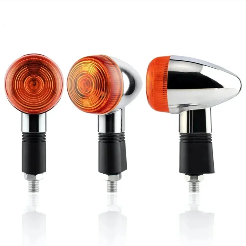 4 Pack Motorcycle Turn Signal Lights Front Rear Blinker Indicator Light Amber Motorcycle Standard Custom Bike Cruiser