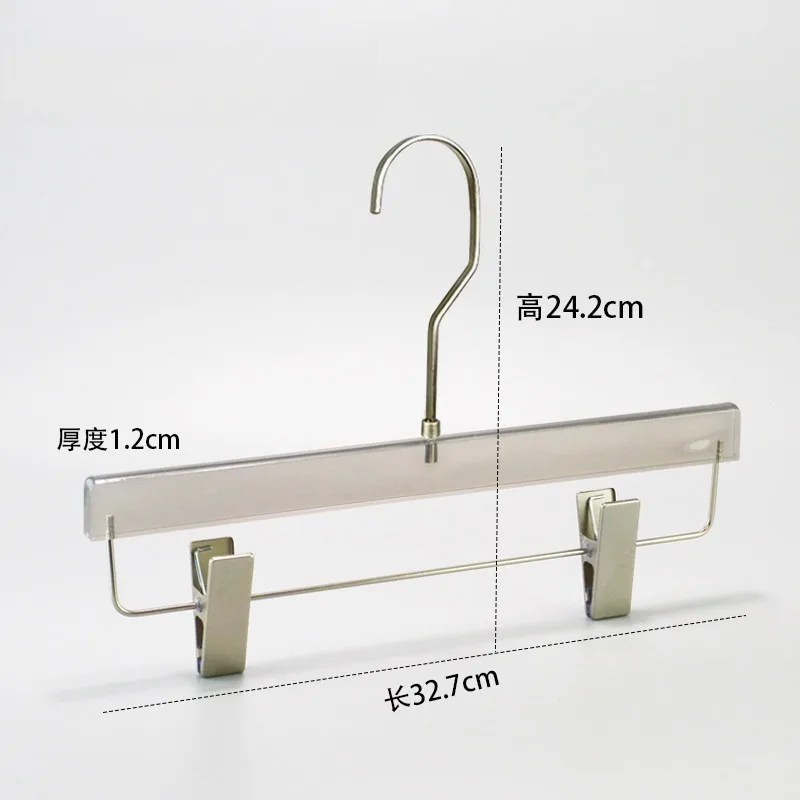 10Pcs Transparent Acrylic Hanger Pants Organizer Shirts Dress Hanger with Notches for Lady Kids