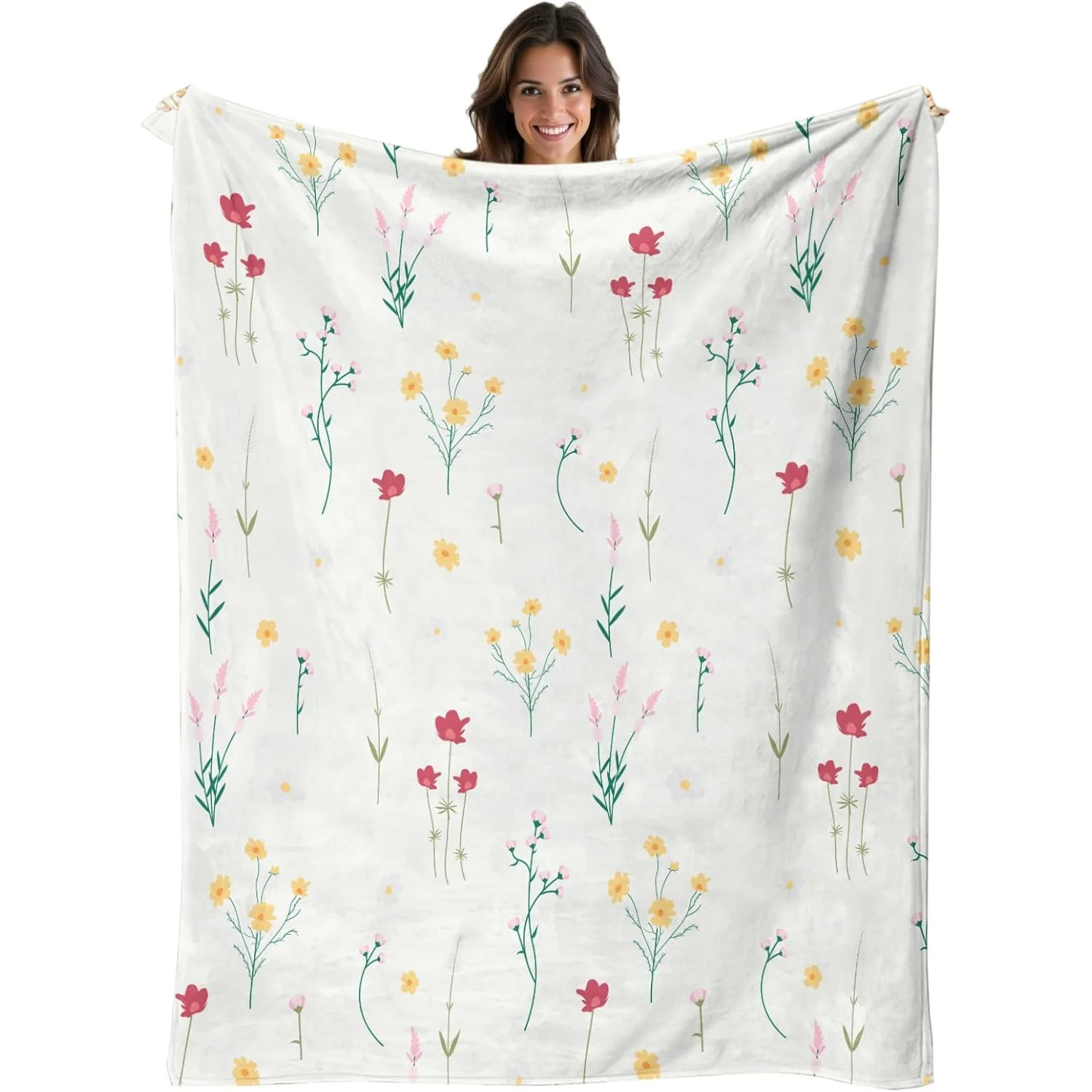 Blanket Gifts for Women Flannel Floral Design Date Blanket Creating Soothing Atmosphere Perfect for Easter Mother's Day Valentin