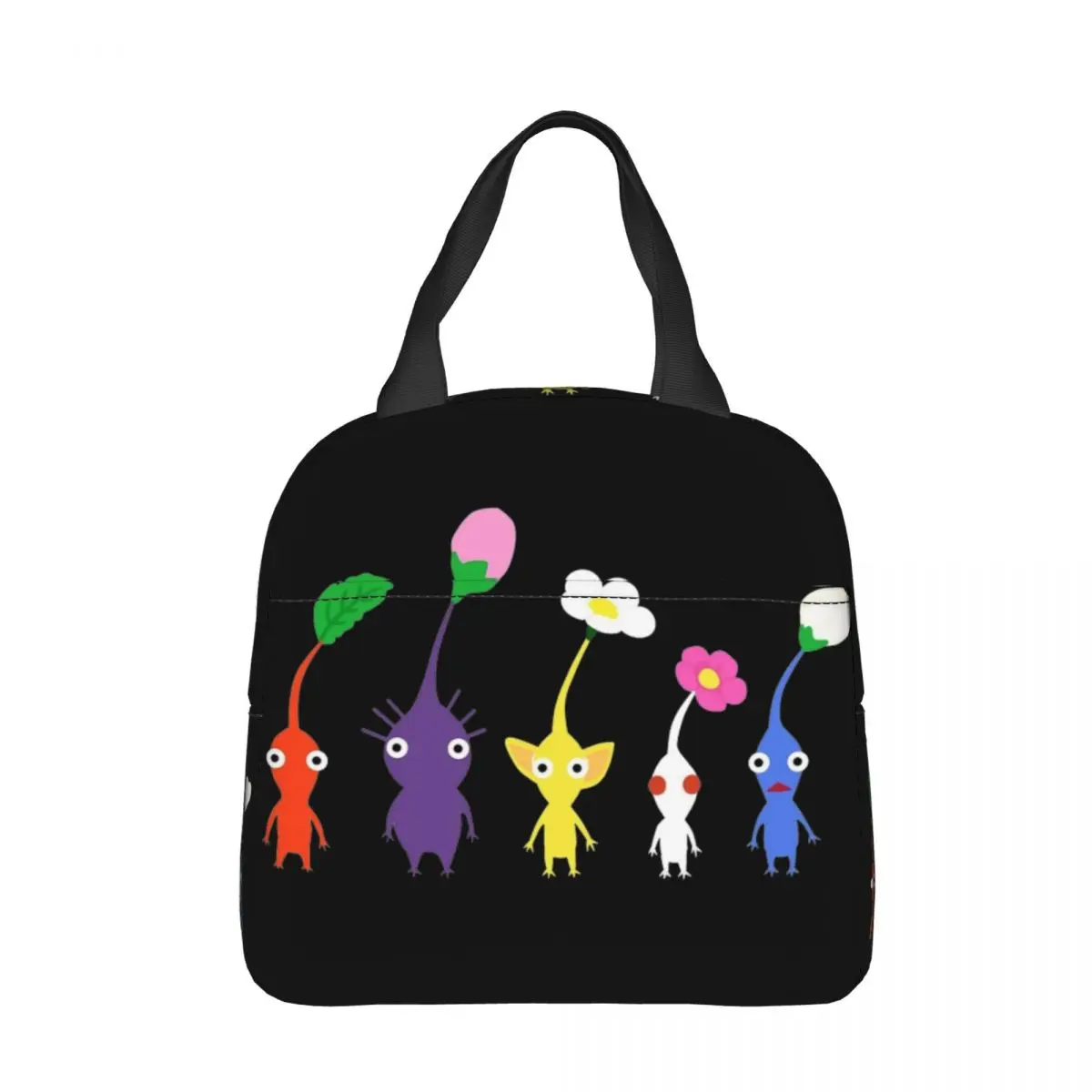 

Симпатичные термоизолированные сумки для обеда Pikmin, термосумка, контейнер для еды, вместительный ланч-бокс, сумка-тоут для мужчин и женщин, для пляжа и путешествий