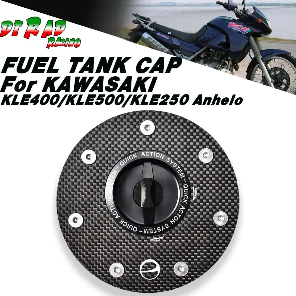 

Мотоциклетная крышка топливного бака без ключа из углеродного волокна для KAWASAKI KLE400/KLE500/KLE250 Anhelo, быстрая газовая пробка для бензина, замок, крышка Airbox