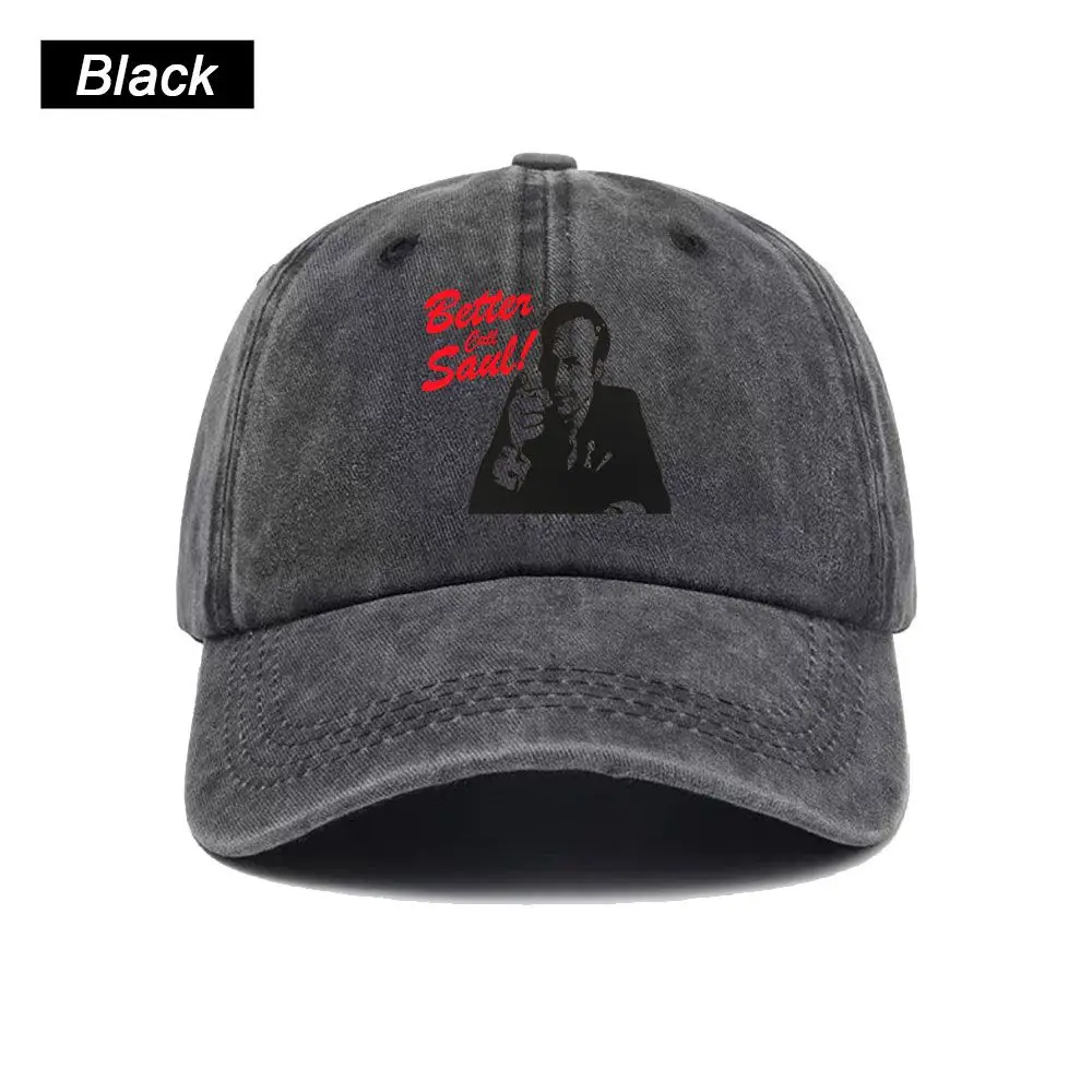 Vintage Washed Baseball Cap Better Call Saul Print Graphic Unisex Streetwear Casual Trucker Style Summer Cotton Sun Hat