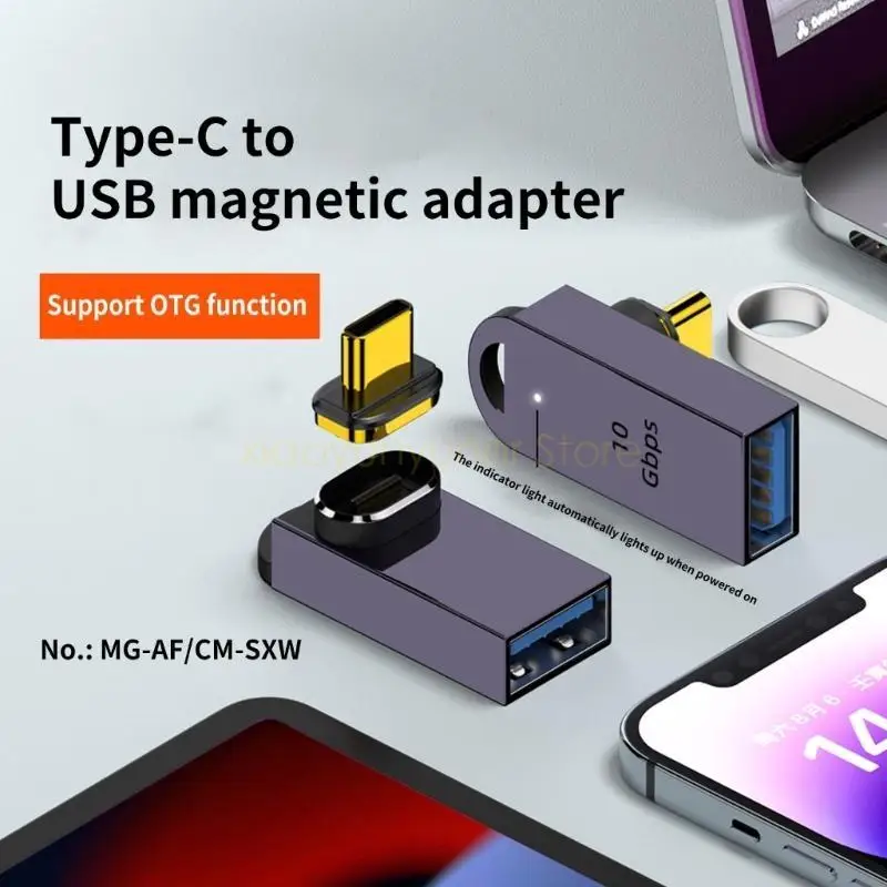USB -C -Magnetadapter 90 Grad Magnetisch USB C zu USB -Adapter 10 Gbit / s P9JB