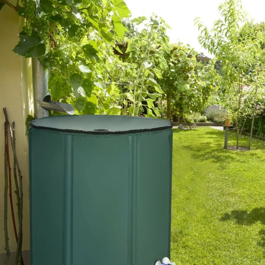 

100 Gallon Portable Rain Barrel Water Collector Tank with Spigot Filter