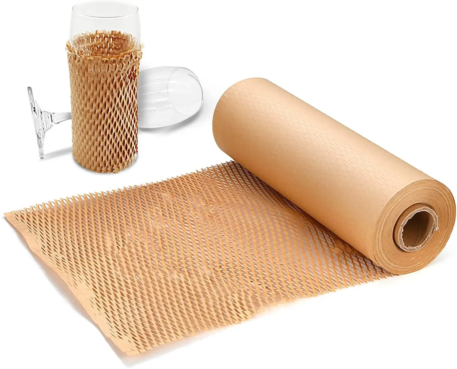 

30cm Wide White /Natural/Red /Black Honeycomb Kraft Paper 30m/50m Shock-Absorbing Buffering Grid Paper for Gift Box Packaging