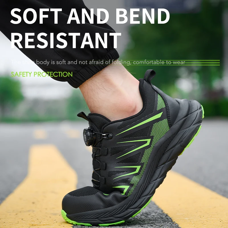 أحذية أمان بزر دوار للرجال والنساء أحذية حماية من الصلب لأصابع القدم أحذية رياضية للعمل مقاومة للثقب غير قابلة للتدمير أحذية عمل