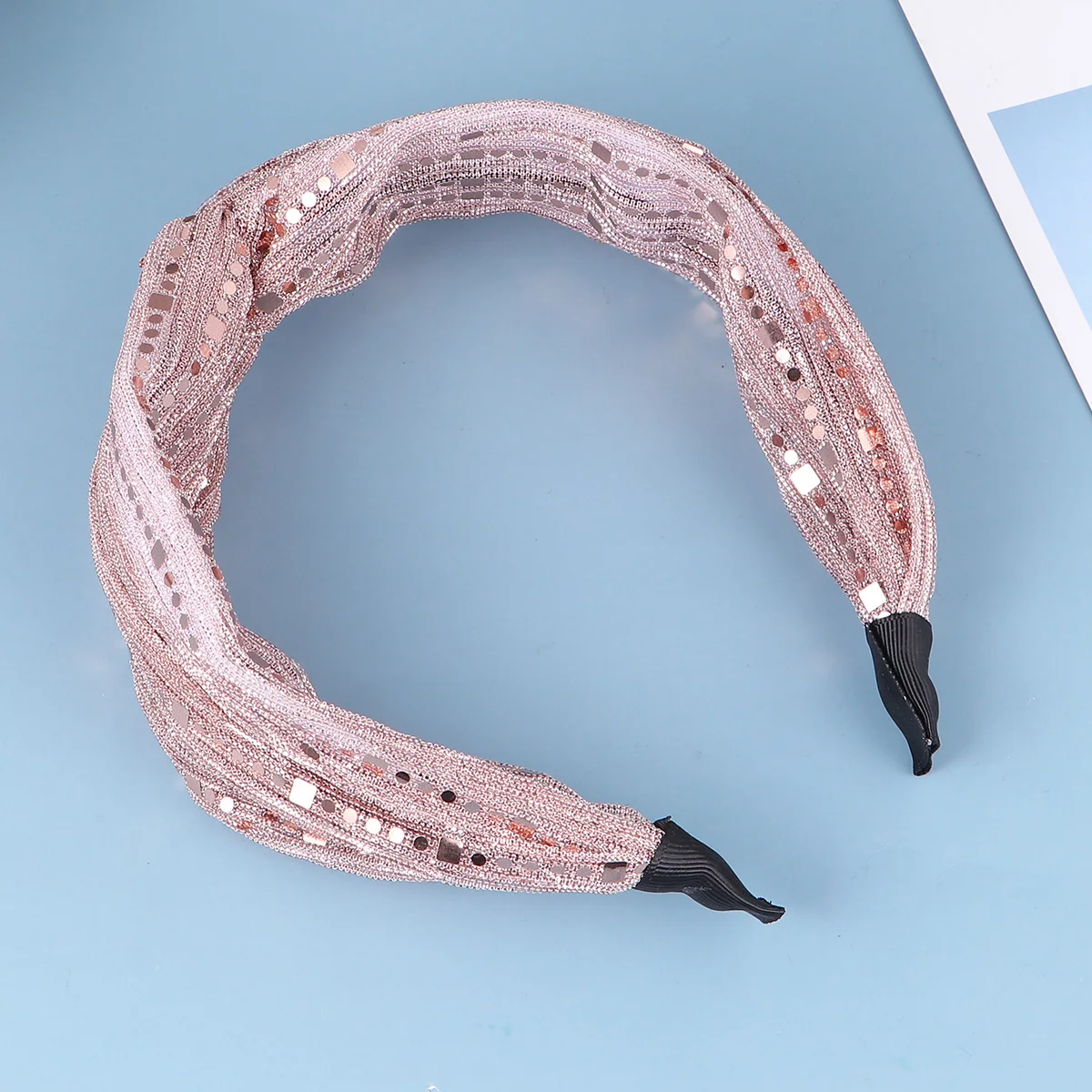 

Wide Brim Headband Party Hair Accessories Women Cross Shiny Hairband Korean Version