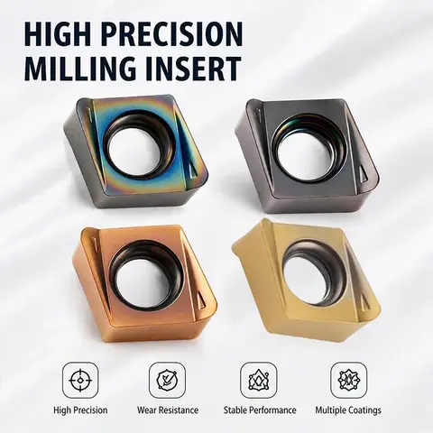 Double‑Sided CNC Inserts 4NKT060308R-M Double‑Sided High‑Feed Inserts 90 Degree Right‑Angle Cemented Carbide Milling Inserts