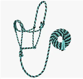 مقود حصان من النايلون المنقوش مع حلقة أنف مبطنة ومقود ناعم #6