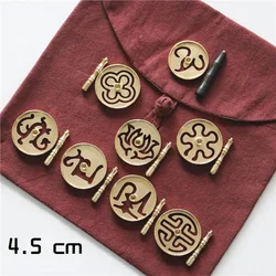 4.5cm Diameter Pure Copper Ash Pressed Incense Seal Model Tool Home Indoor Sealing Extension Handwork Incense Making Tool