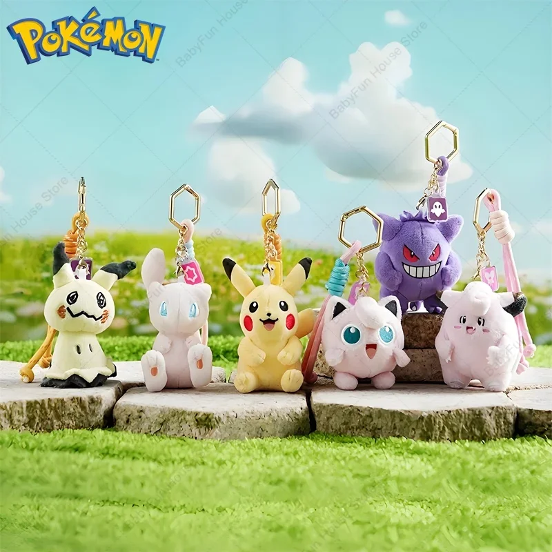 Original Pokemon Mimikyu Gengar Snorlax Umbreon Plush Toy Keychain Kawaii Espeon Jigglypuff Sprigatito Quaxly Peluche Dolls Gift