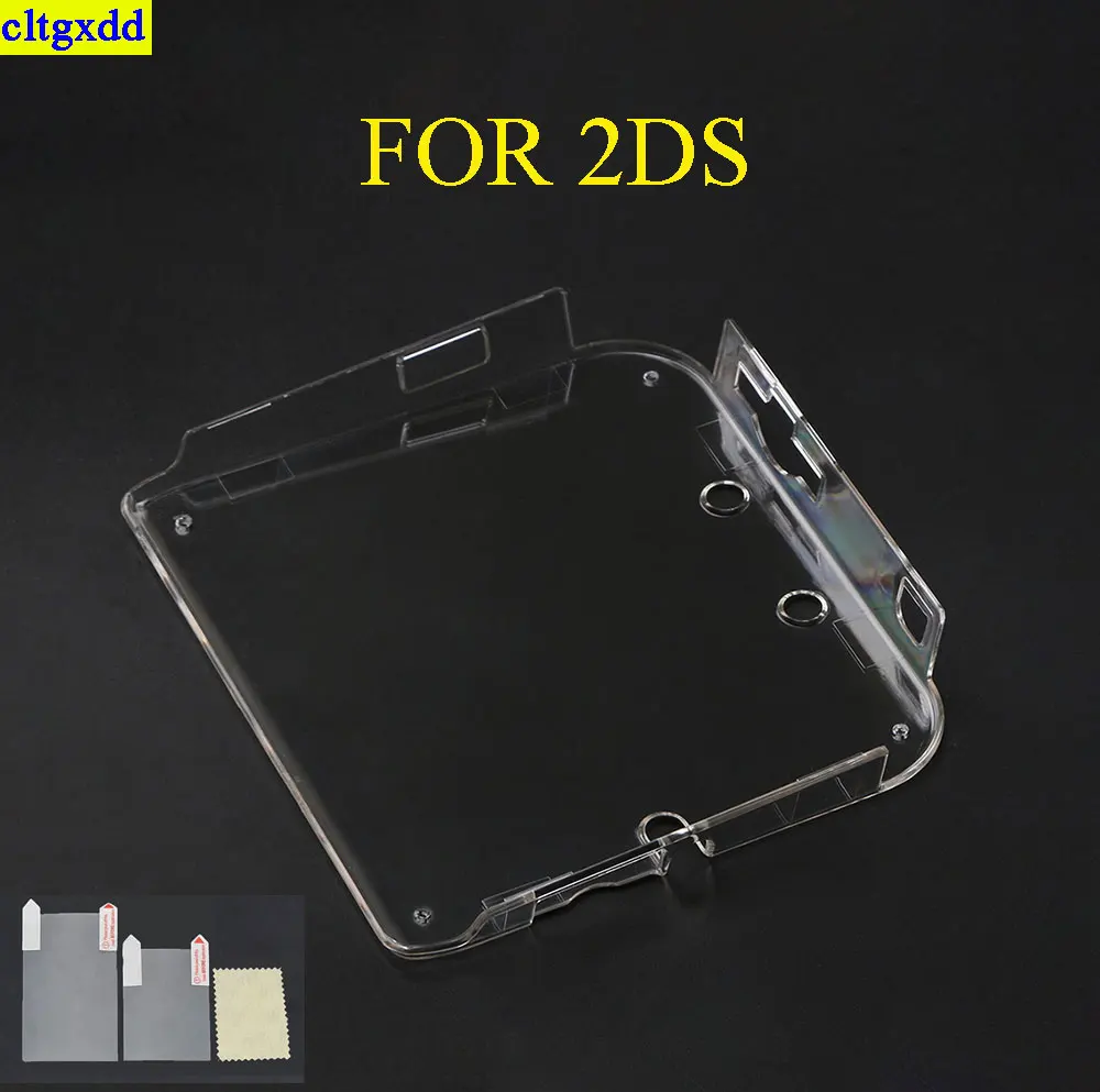 1 set of FOR 2DS mobile phone case durable transparent plastic protective hard shell+dust film replacement accessories