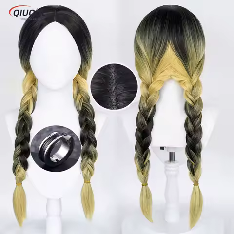 Anime Haitani Ran Haitani Rindo Cosplay Wig Long Double Braid Heat Resistant Synthetic Hair Wigs + Wig Cap