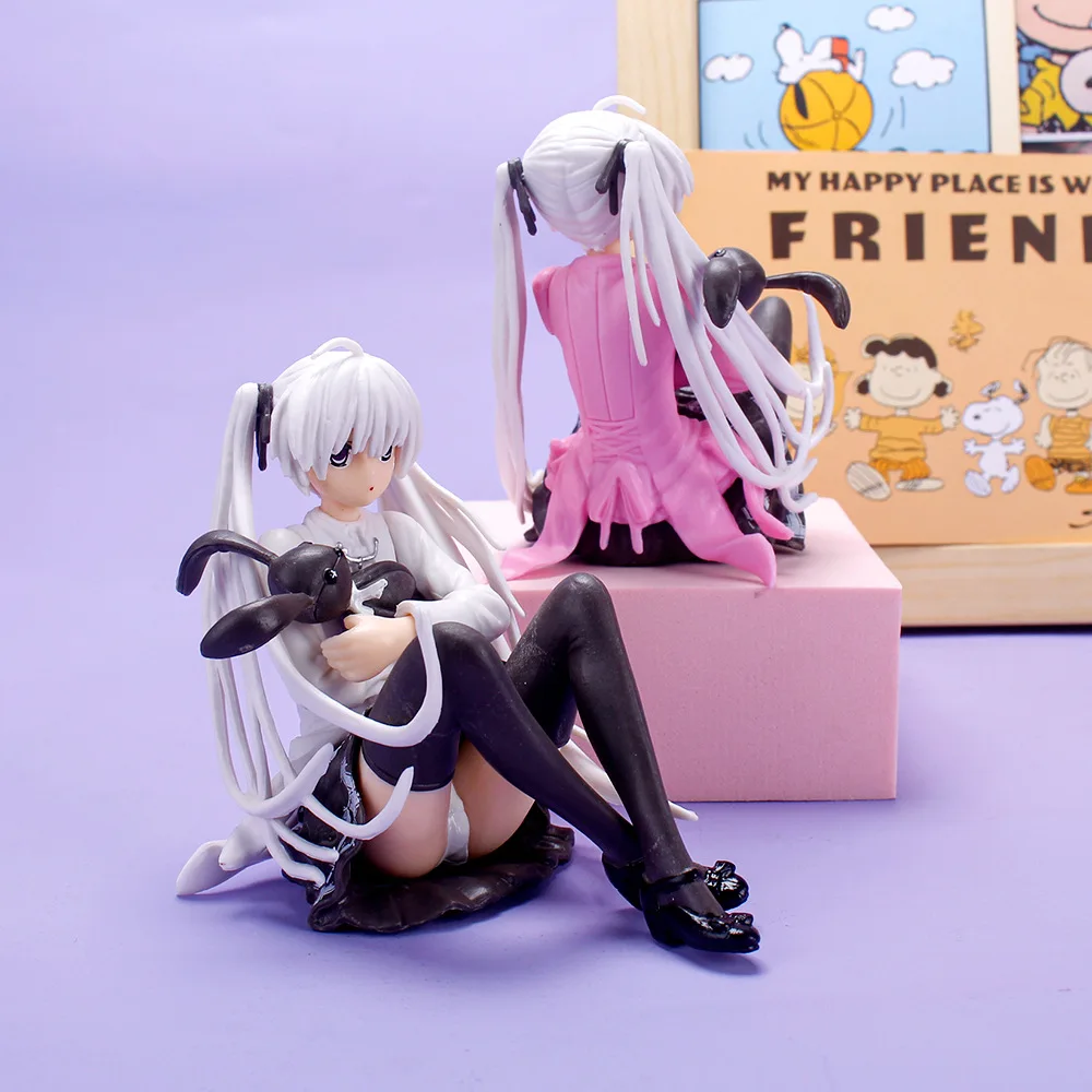 11CM Anime Cute Figure Kasugano Sora Where We Are Least Alone Sitting And Hugging The Rabbit Model Dolls Toy Gift Collect PVC