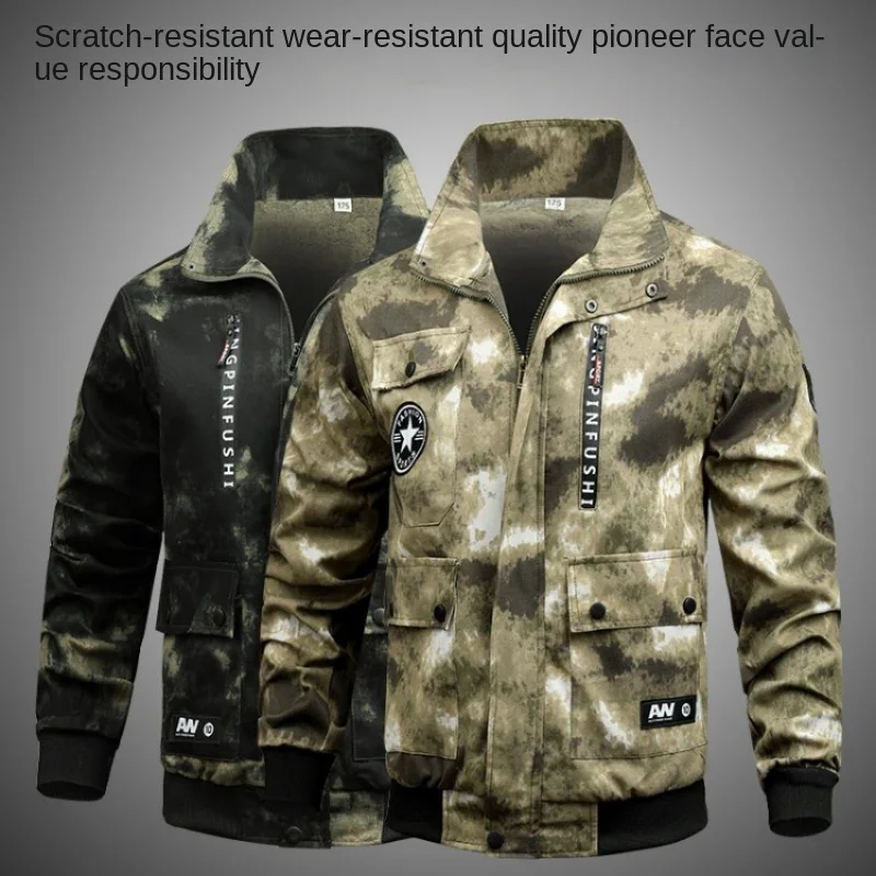 Spring Work Clothes Men Clothing Two Pieces Set Cargo Soldiers Outerwear Ukrainian Combat Labor Training Overall Camouflage Suit