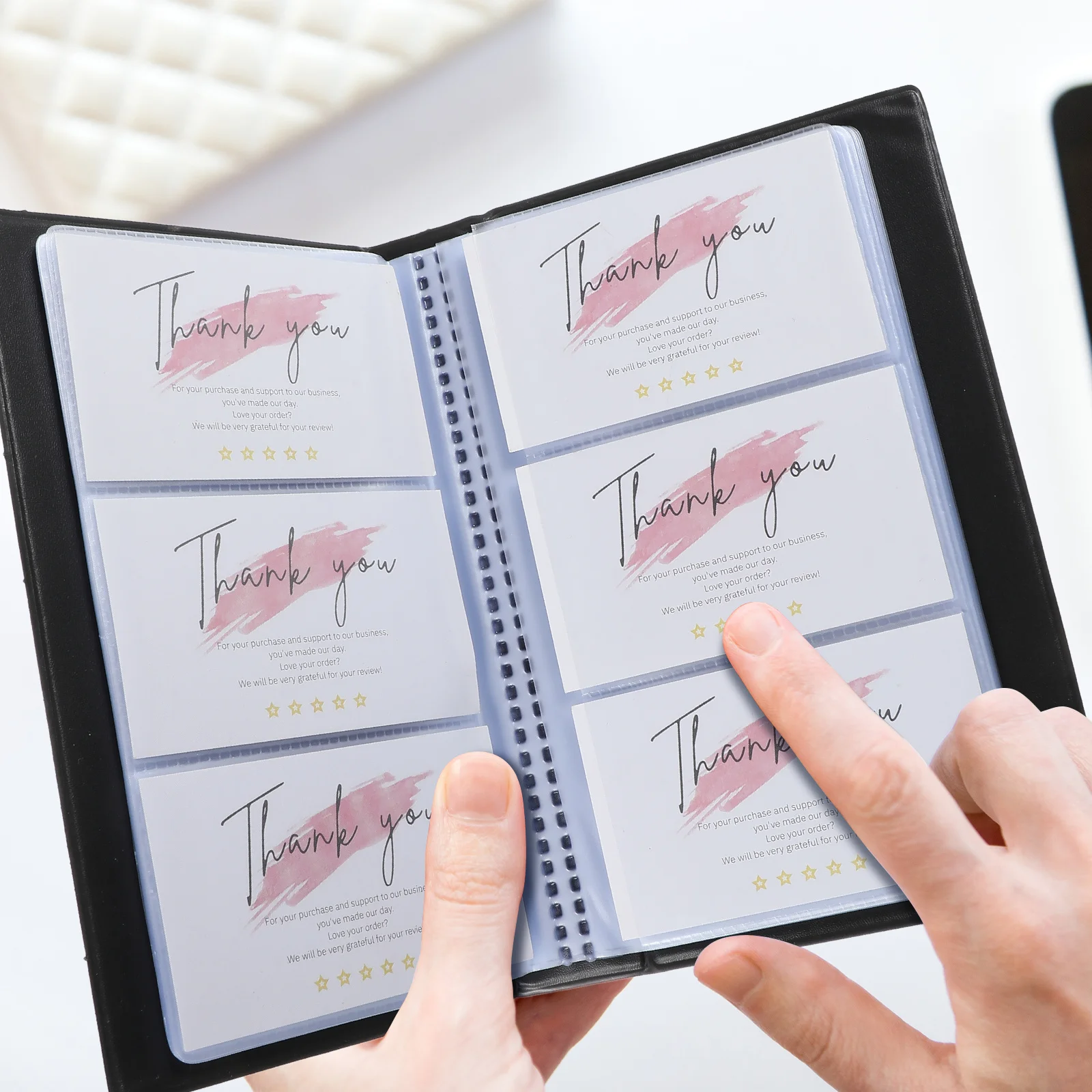 

Stylish Business Card Organizer Book with Multiple Pockets Holds Many Cards Lightweight Portable Design Ideal for Professional