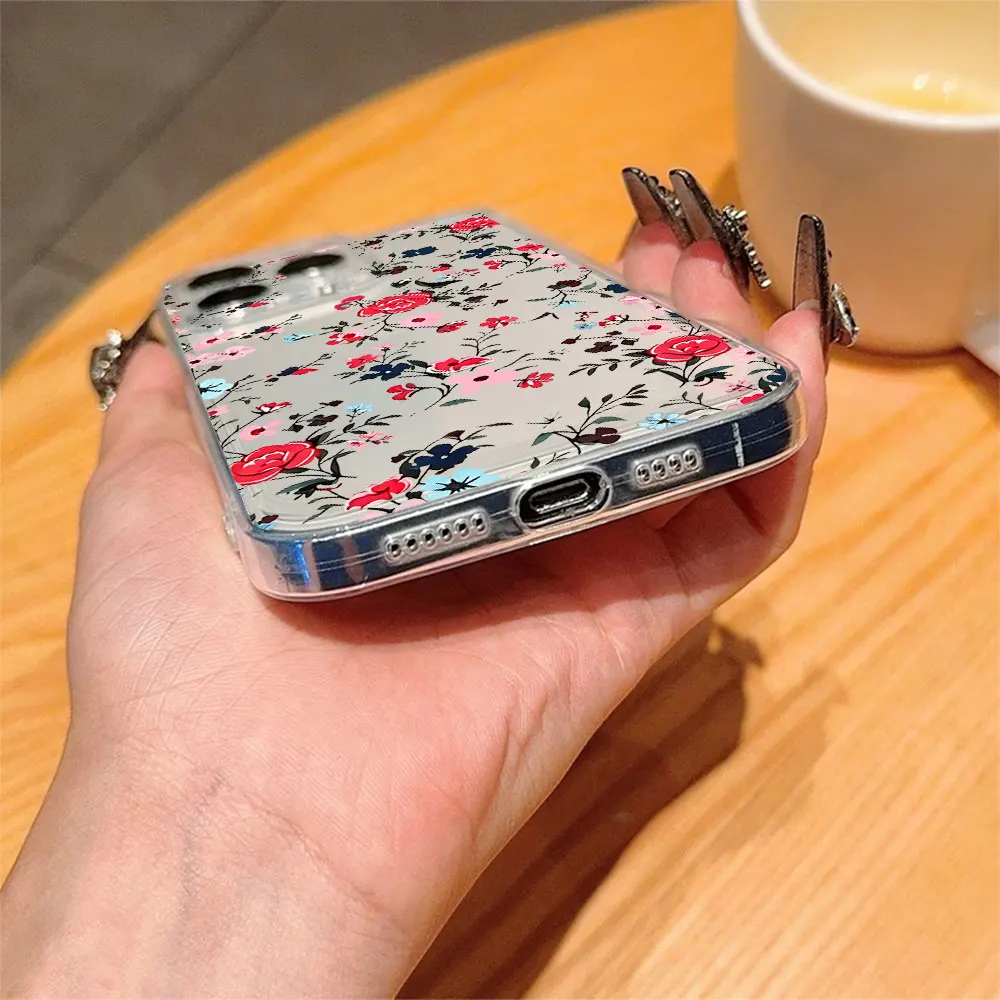 Flowers Plants Clear Phone Case For iPhone 17 16 15 14 13 12 11 Pro Xs Max Mini 8 7 6 6s Plus 16e 17e Air X XR Anti-Drop Cover view 3