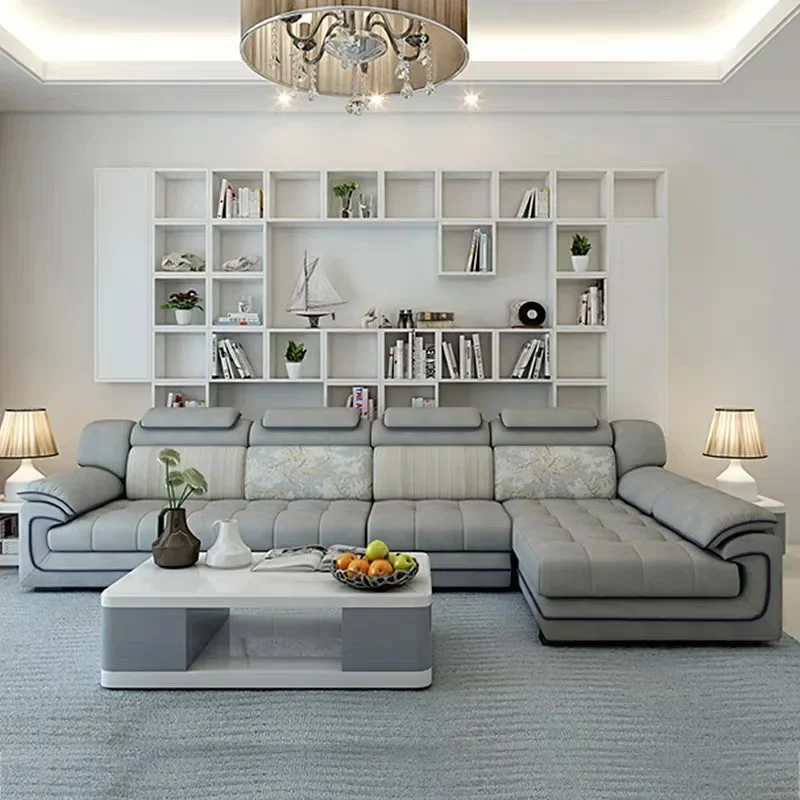 Fabric sofa combination modern simple removable and washable latex size apartment waterproof and anti-fouling technology cloth s
