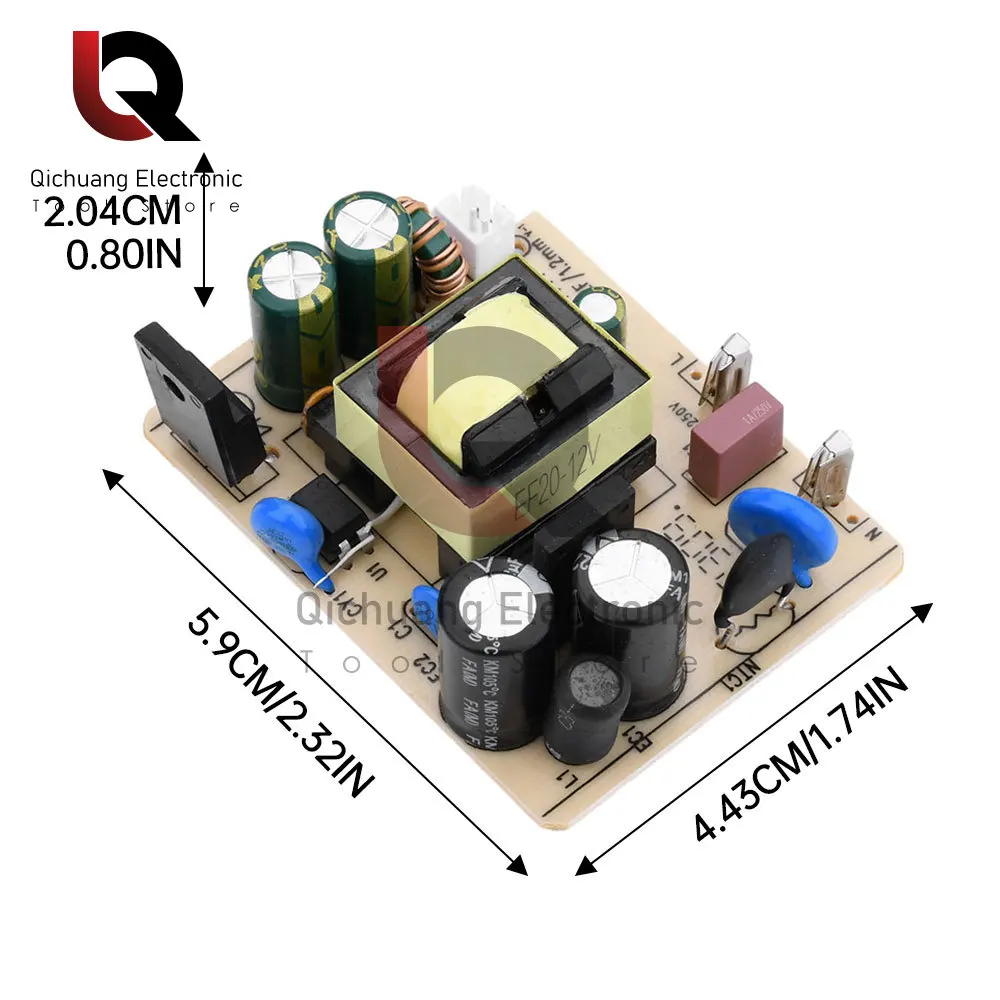 AC-DC 100V-240V to 12V2A 24W Switch Power Adapter Module Overvoltage Overcurrent Short Circuit Dual Protection Power Bare Board