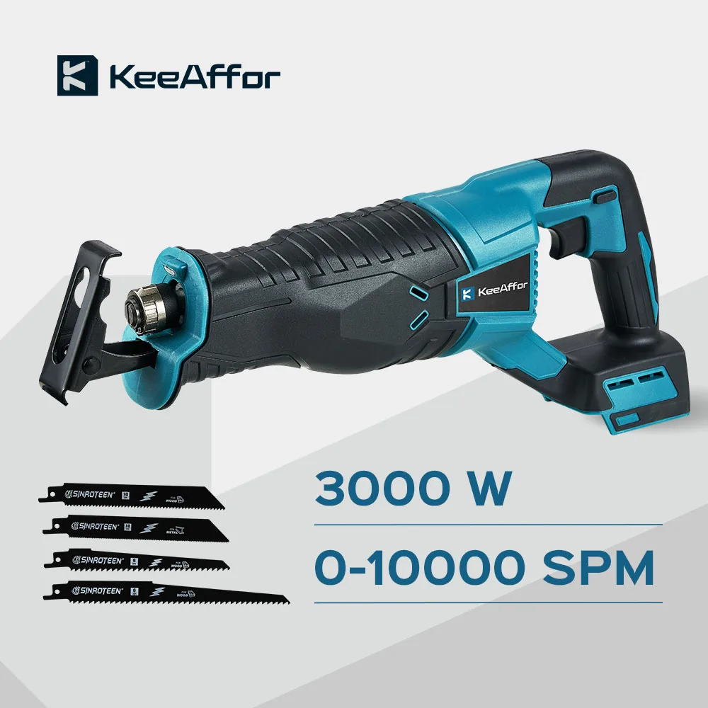 

KEEAFFOR 10000SPM 3000W Electric Reciprocating Saw Wood Metal Pipe Cutting Electric Chainsaw Power Tools For Makita 18v Battery