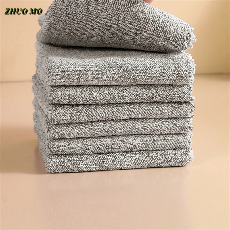 Microfiber Degreasing Dishcloth for Household Cleaning, Grey Bamboo Charcoal, Absorbent, Thickened, Kitchen Cloth, 30x30cm, 3Pcs