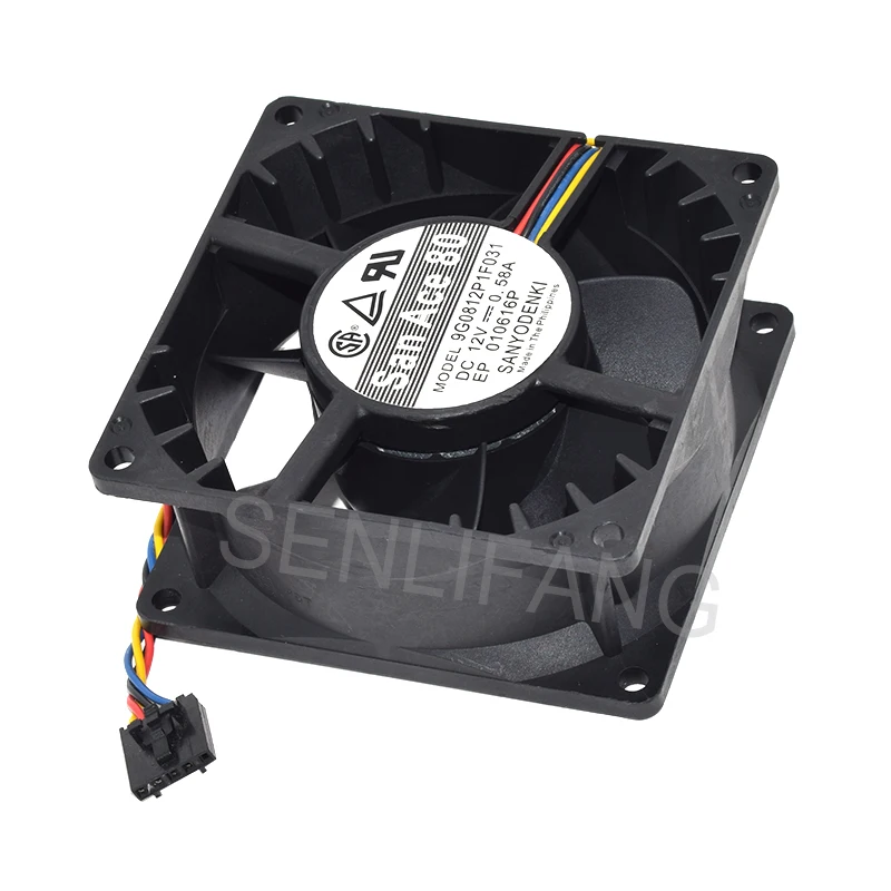 Well Tested For SANYO 9G0812P1F031 DC 12V 0.58A 80x80x38mm Four Lines  Computer Cooler Fan