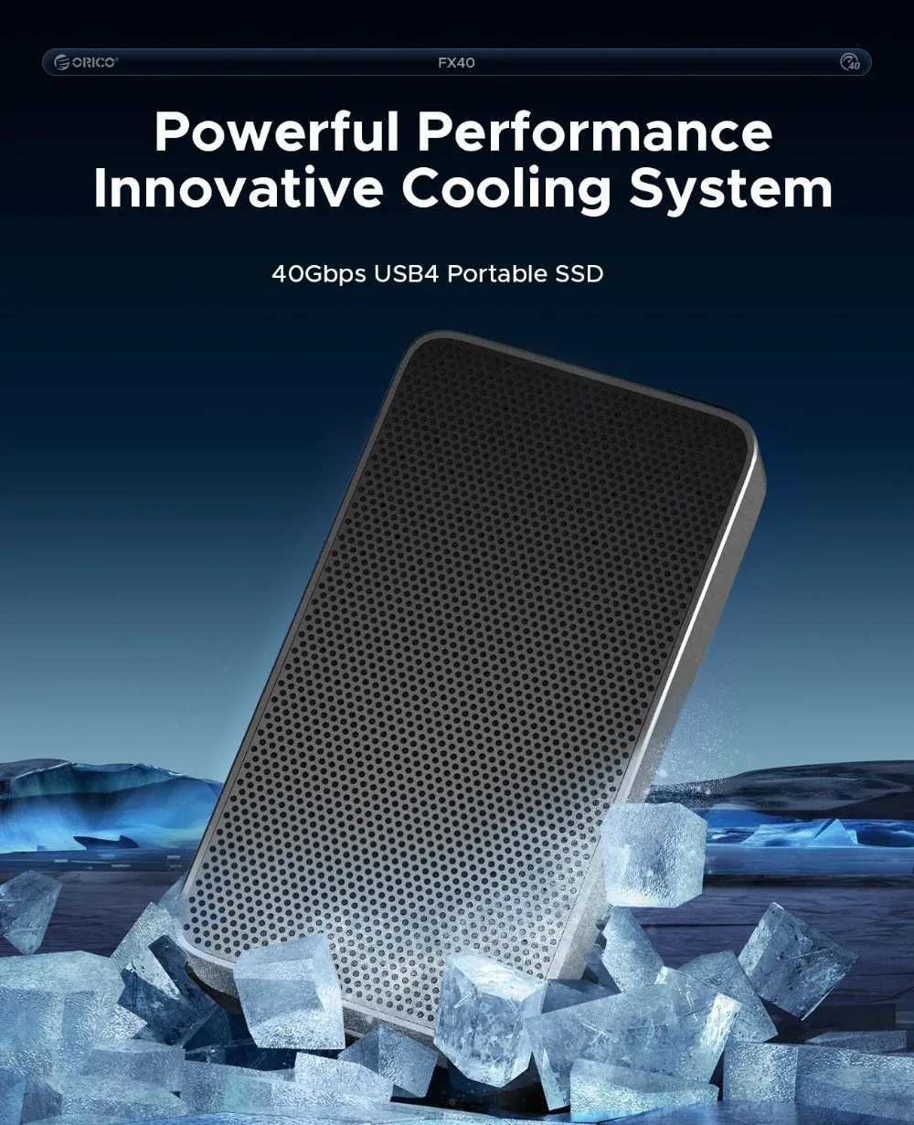 ORICO 40Gbps Portable SSD Ultra Fast External SSD Drive PCIe4.0 NVME Up To 3800MB/s Compatible Thunderbolt 3/4 1TB/2TB SSD