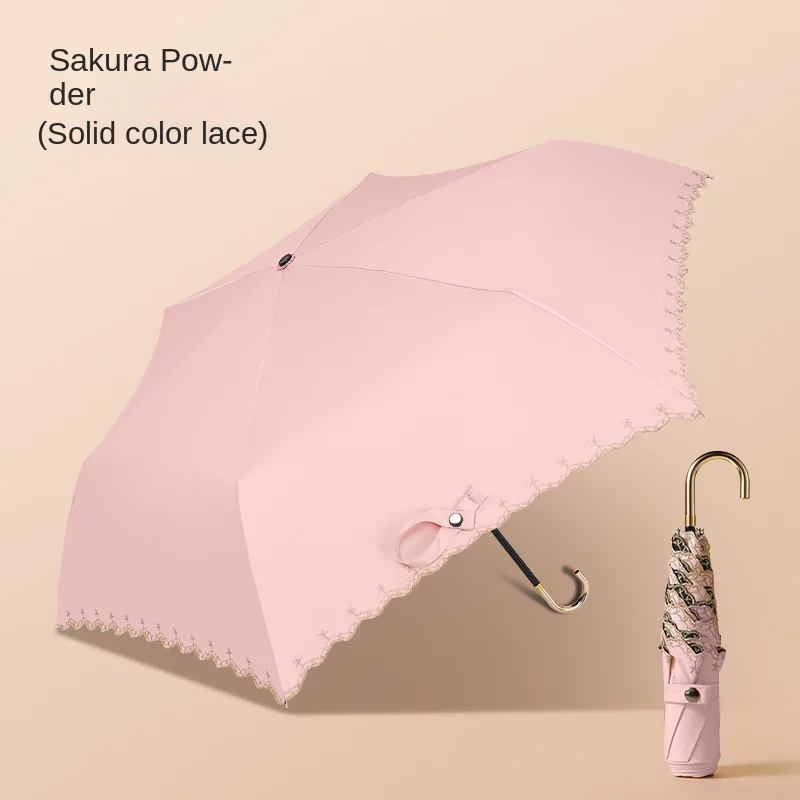 Windproof Manual Ultra Light Mini Vinyl Sunblock Cooling Umbrella Sunshine and Rain Umbrella Woman Kids Umbrella