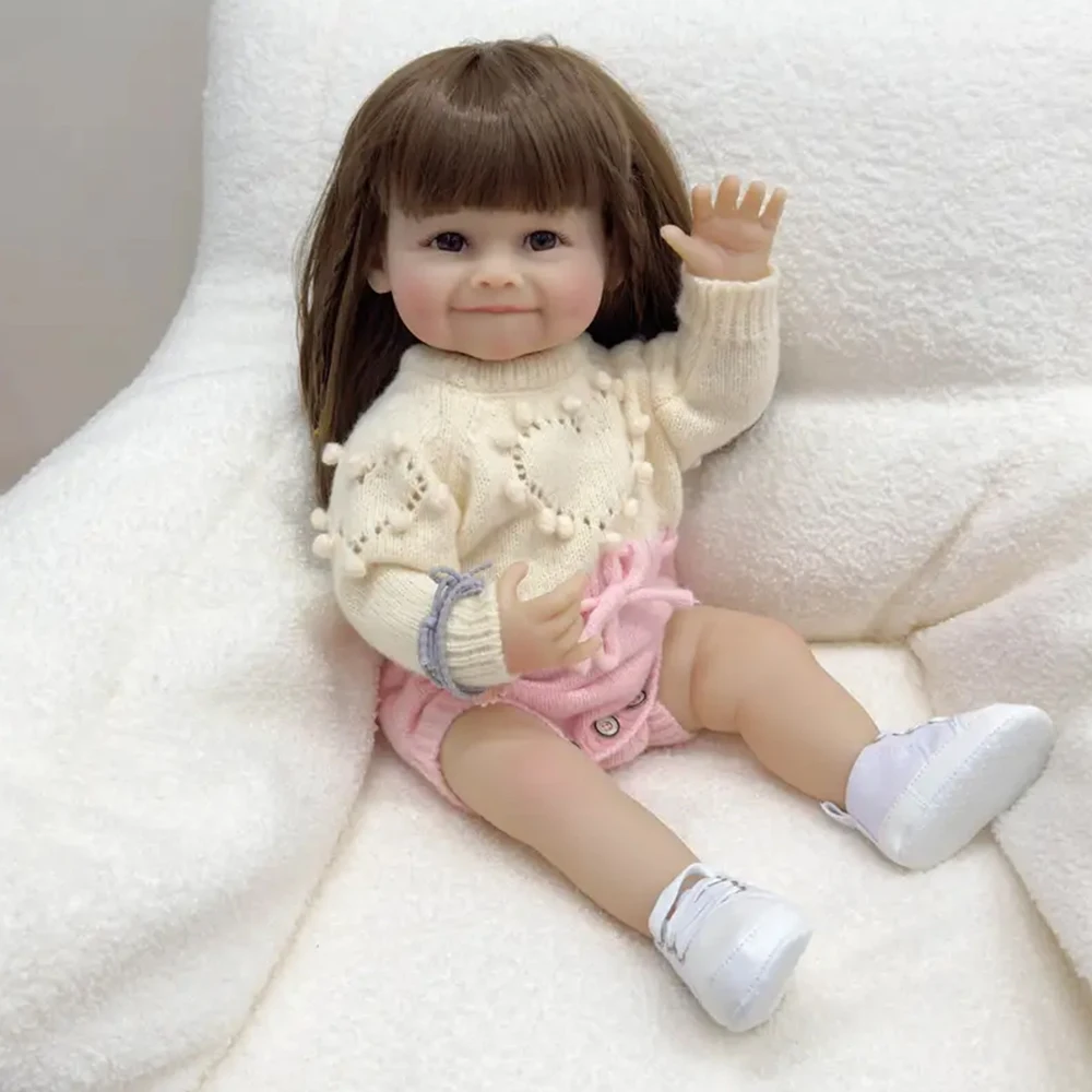 실물 같은 다시 태어난 인형 – 55cm 목욕 가능한 현실적인 아기 인형