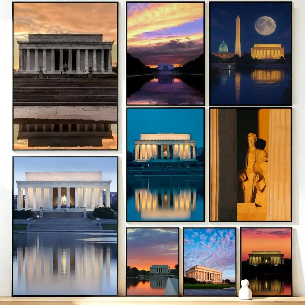 Modern Aesthetic Wall Art Poster art Lincoln Memorial Poster for Office Home Decor Interior Large Wall Picture Print
