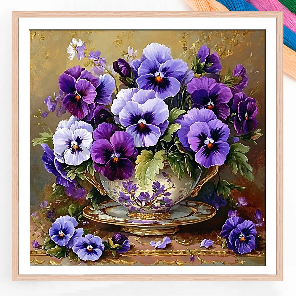 Blumenmuster 11CT Kreuzstich Komplettset Stickerei DMC Fäden Hobby Handgemachtes Malerei-Handwerk