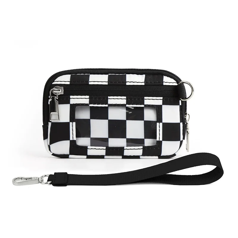 

Card Bag Purse Monochrome Zipper Wallet Simple Design Pouch Wristlet With Id Window Coin Purse Phone Bags For Daily Use 2024