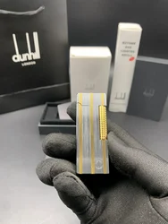 Dunhill Silver Gold Wire Patterned Metal Kitchen Barbecue Windproof Cigarette Lighter Suitable for Men's Gift Cigarette Accesso