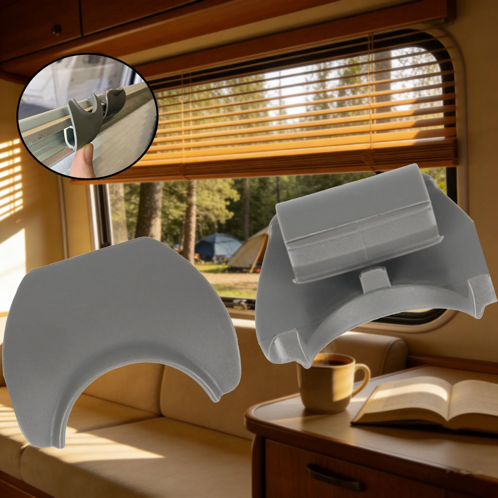 

Horrex Duo Plisse RV Window Blind And Fly Screen Catch Clip Camper Window Protection Lock Accessory