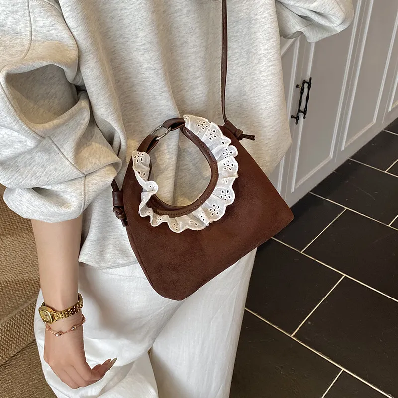 Exquisite Elegant French Sweet Lolita Girls Handbag Romantic Pink Gentle Charming Casual Dating Party Lady Dumplings Buns