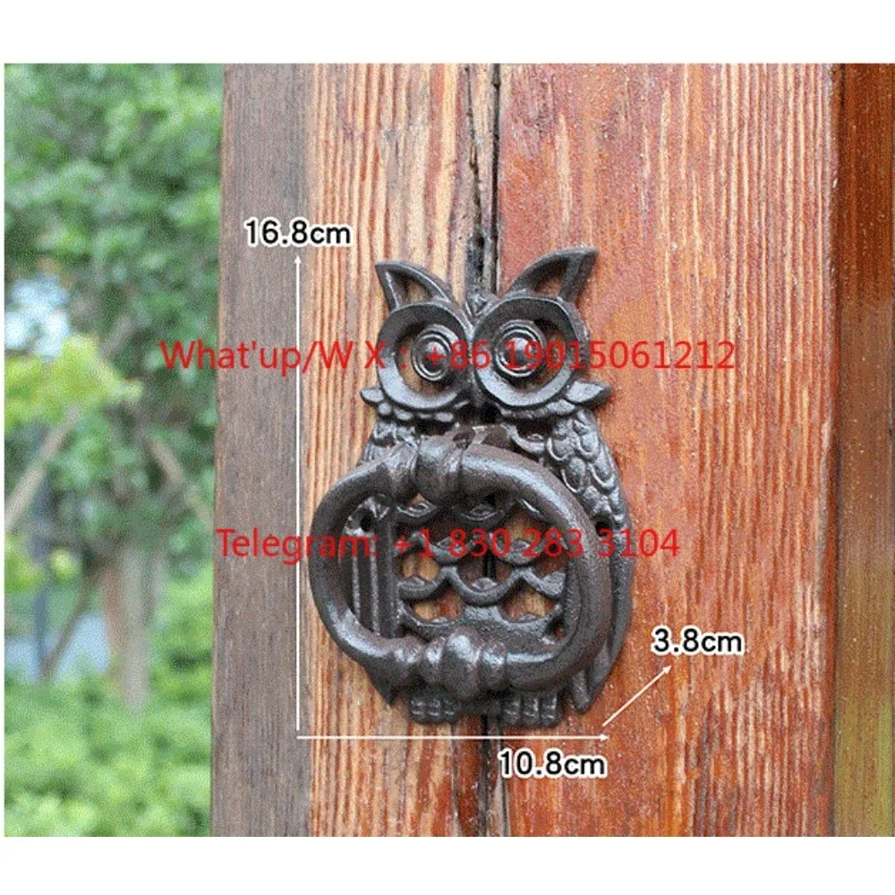 product Retro Owl Cast Iron European Animal Villa Home  door knocker   hardware  Wall Decoration