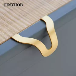 Brass Invisible Gold Handle Cabinet Door Knob Handle Desk Drawer Pulls Modern Knobs Furniture Hardware Kitchen Accessories