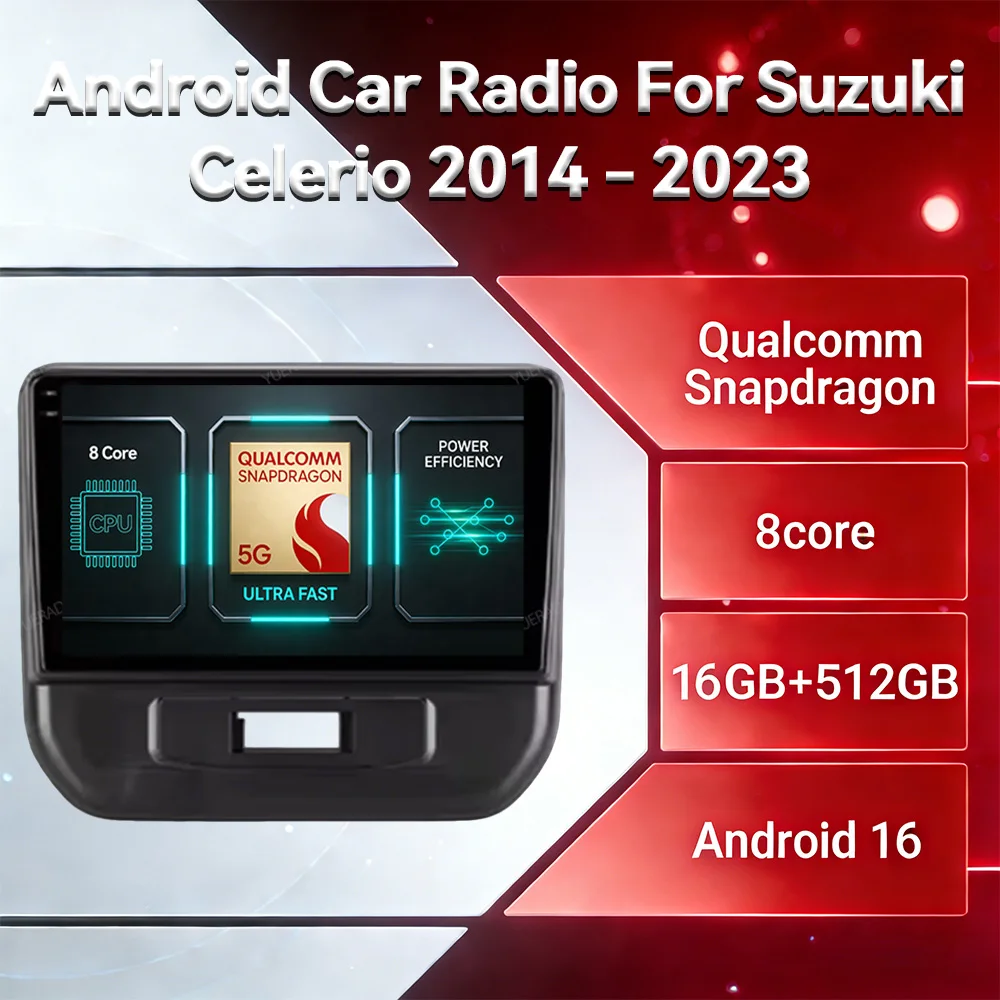 Android 16 Head Unit For Suzuki Celerio 2014 2015 - 2023 Car Radio Multimedia Stereo Video Player NAVI GPS 4G WIFI AI Voice QLED