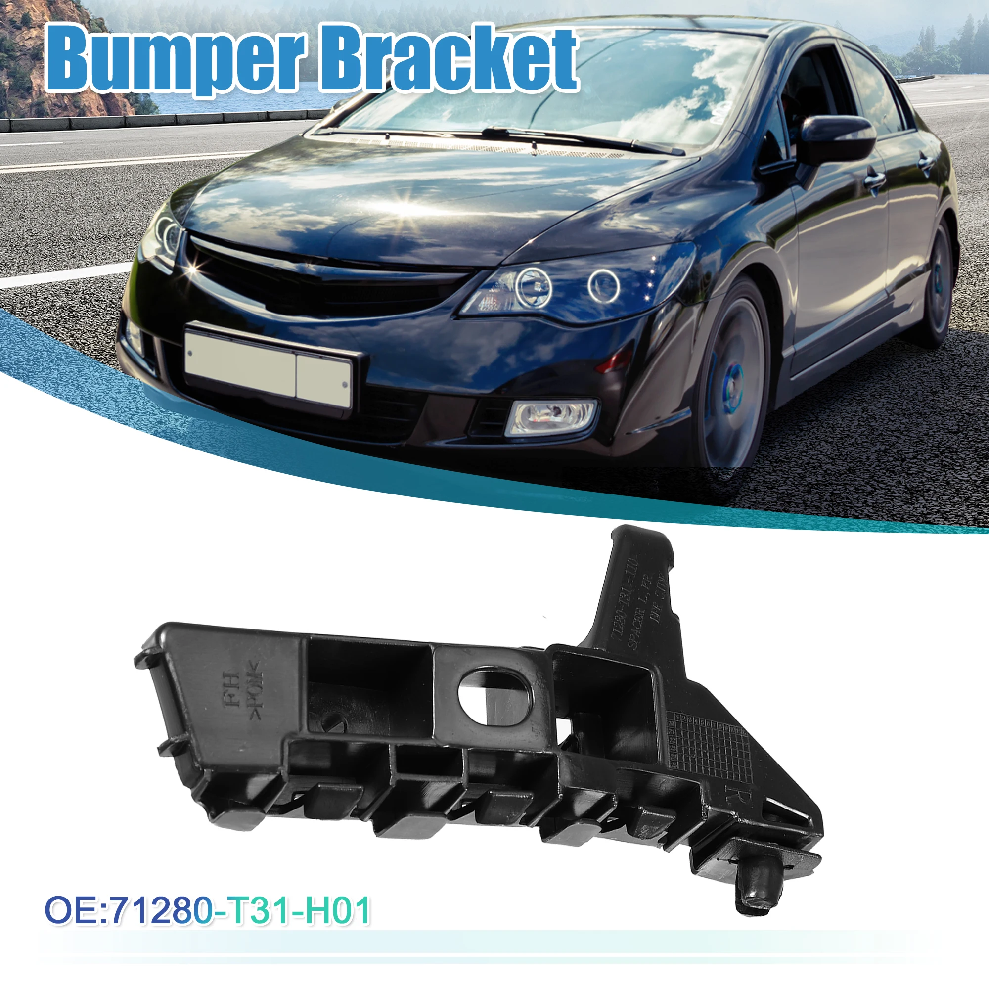 

UXCELL Кронштейн переднего бампера правого автомобиля No 71280-T31-H01 для Honda Civic 2022-2023