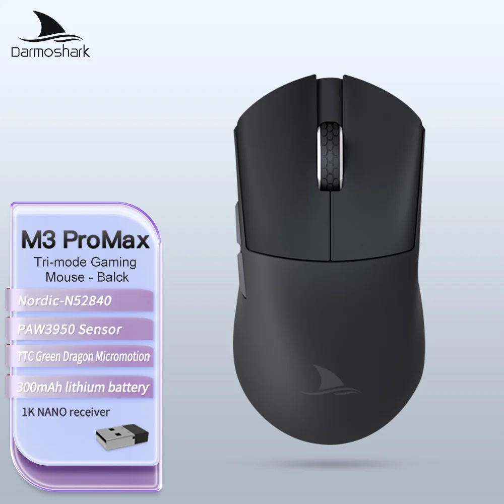 Darmoshark M3Pro ゲーミングマウス 2.4G BT ワイヤレス トライモード
