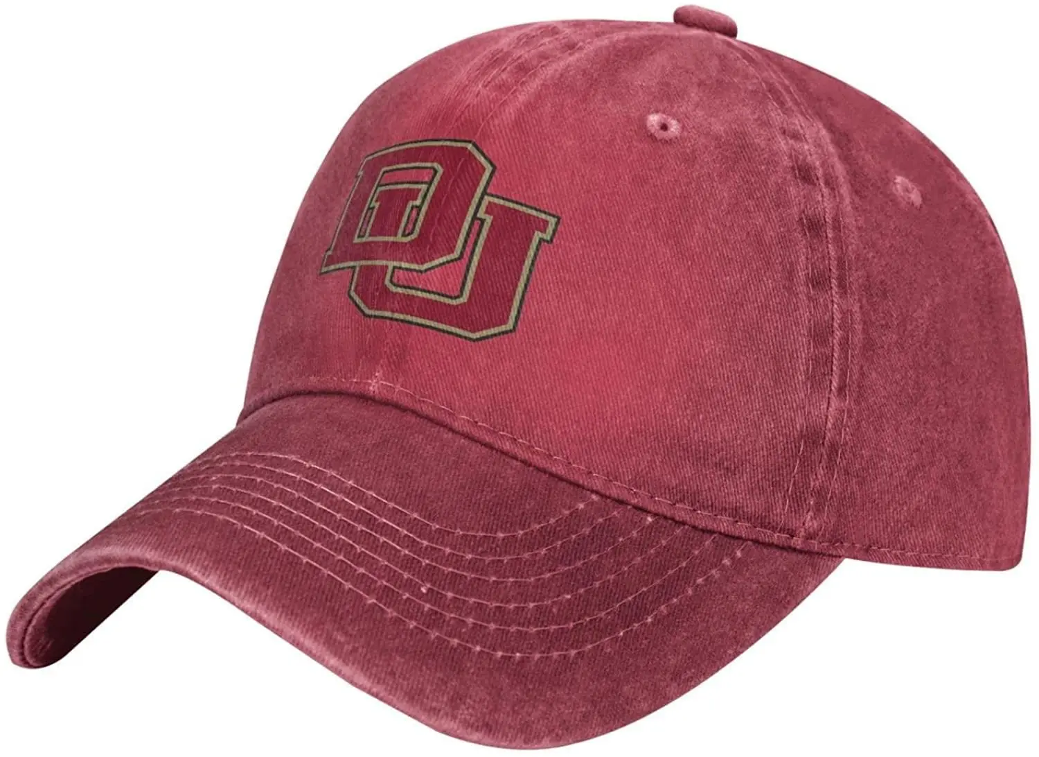 University of Denver Cowgirl Hat Men Baseball Cap Vintage Adjustable Dad Hat Breathable Denim Hat for Running Sun Protection