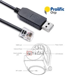 Prolific USB Serial Uart TTL to RJ12 6P6C EQMod EQDir Cable for Connecting PC to Skywatcher AZGTi Mount Hand Controller Port
