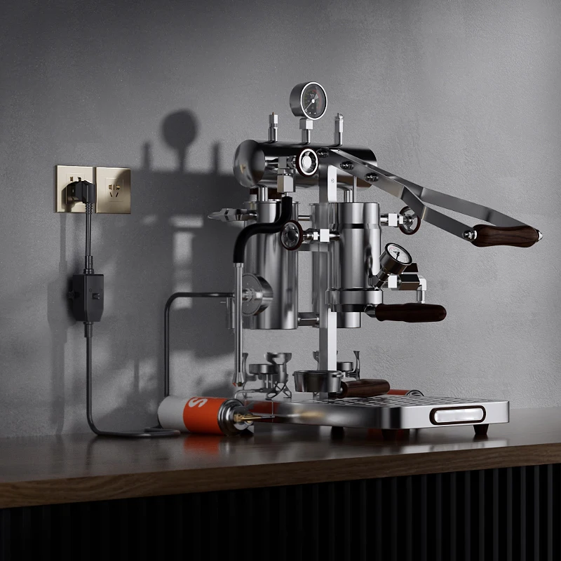 4/4S Hand-pressed coffee machine, household Italian-style variable pressure lever coffee machine, steam milk frother