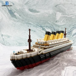 KNEW BUILT Construcción del Titanic 3D para niños, modelo de barco de plástico, bloques de construcción para adultos, Micro Mini bloques, juguetes, Kits, montar, barco de crucero, regalo